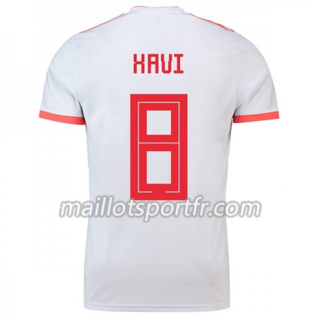 Maillot de Foot Espagne Xavi 8 Exterieur Coupe du monde 2018